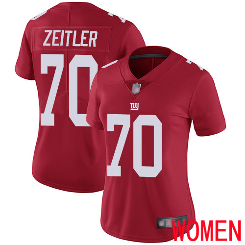 Women New York Giants #70 Kevin Zeitler Red Limited Red Inverted Legend Football NFL Jersey